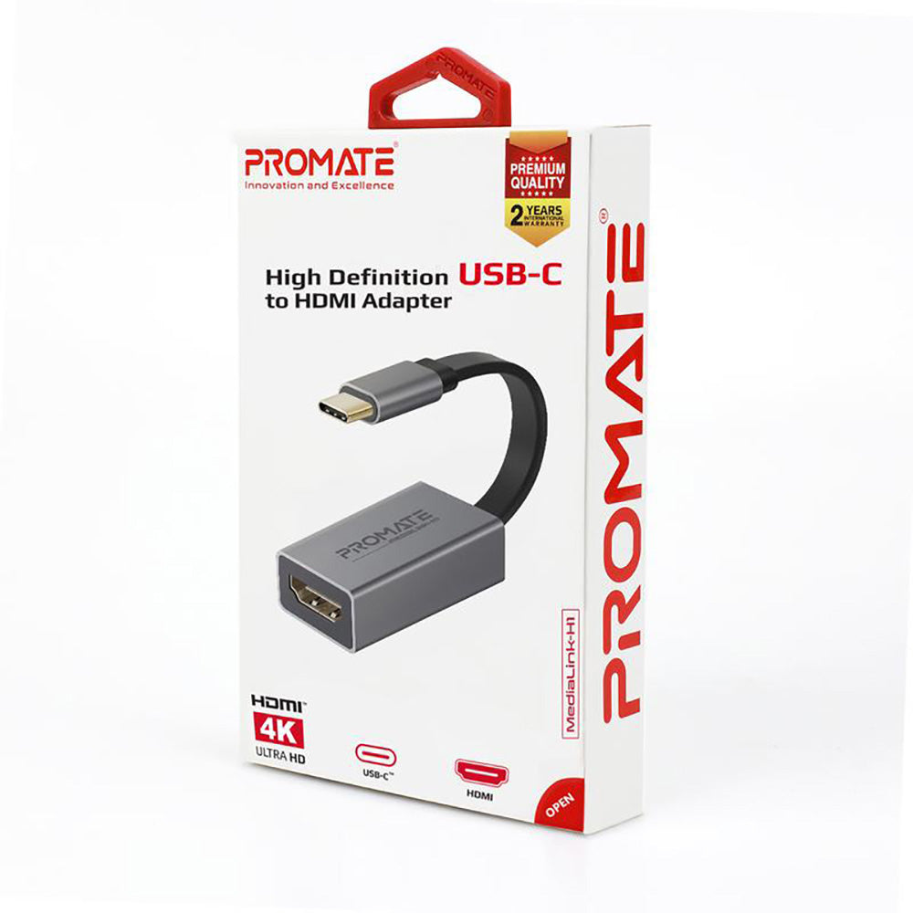 Promate Medialink-H1 USB-C To HDMI Adapter (4617632743524) Promate Medialink-H1 USB-C To HDMI Adapter (4617632743524)